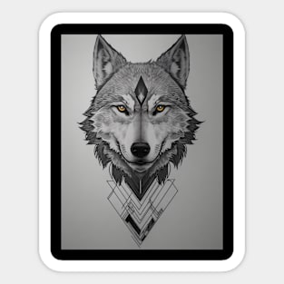 Wolfie Geometric Tatoo Sticker